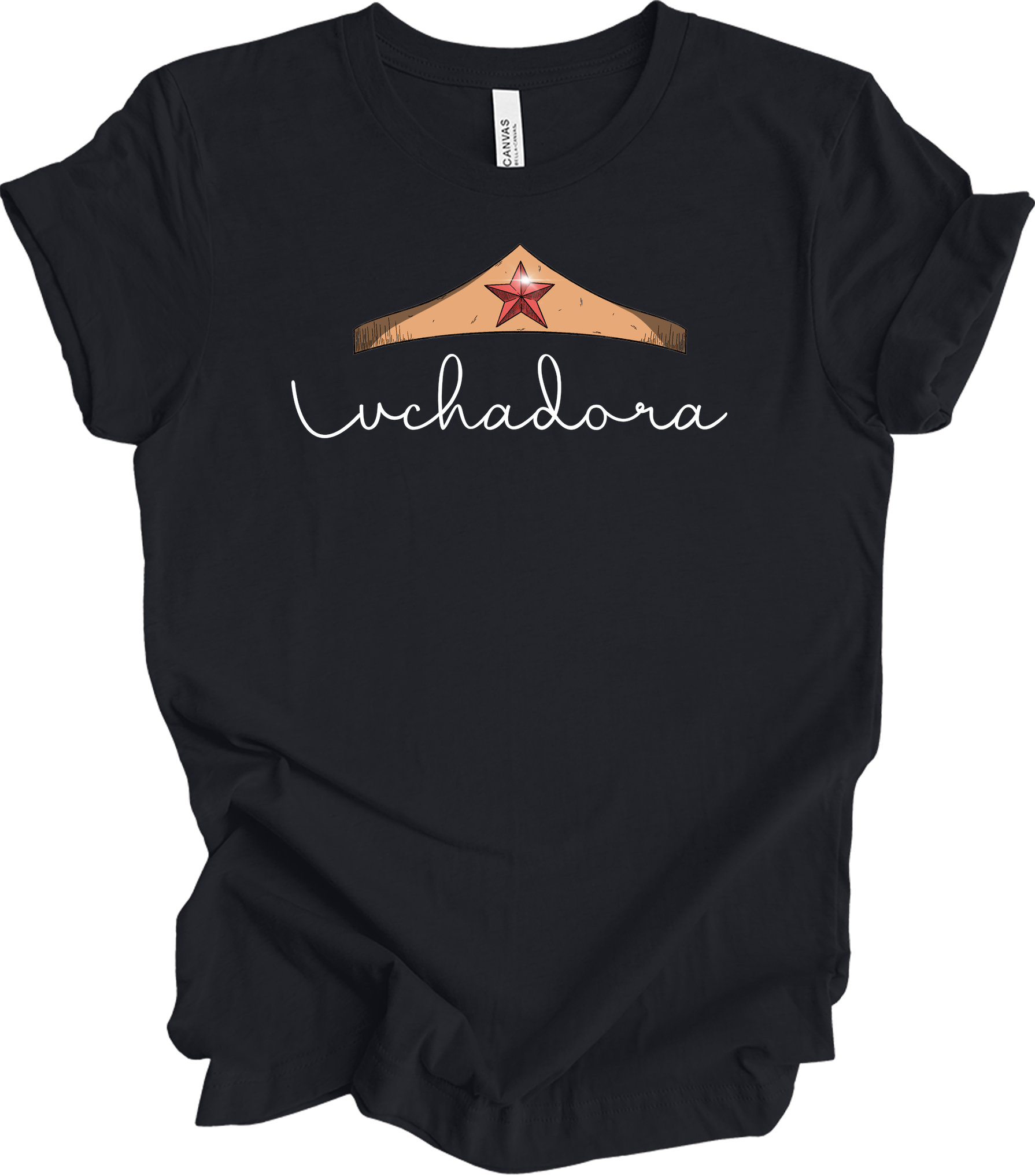 Wonder Woman Luchadora T-Shirt in Vintage Black