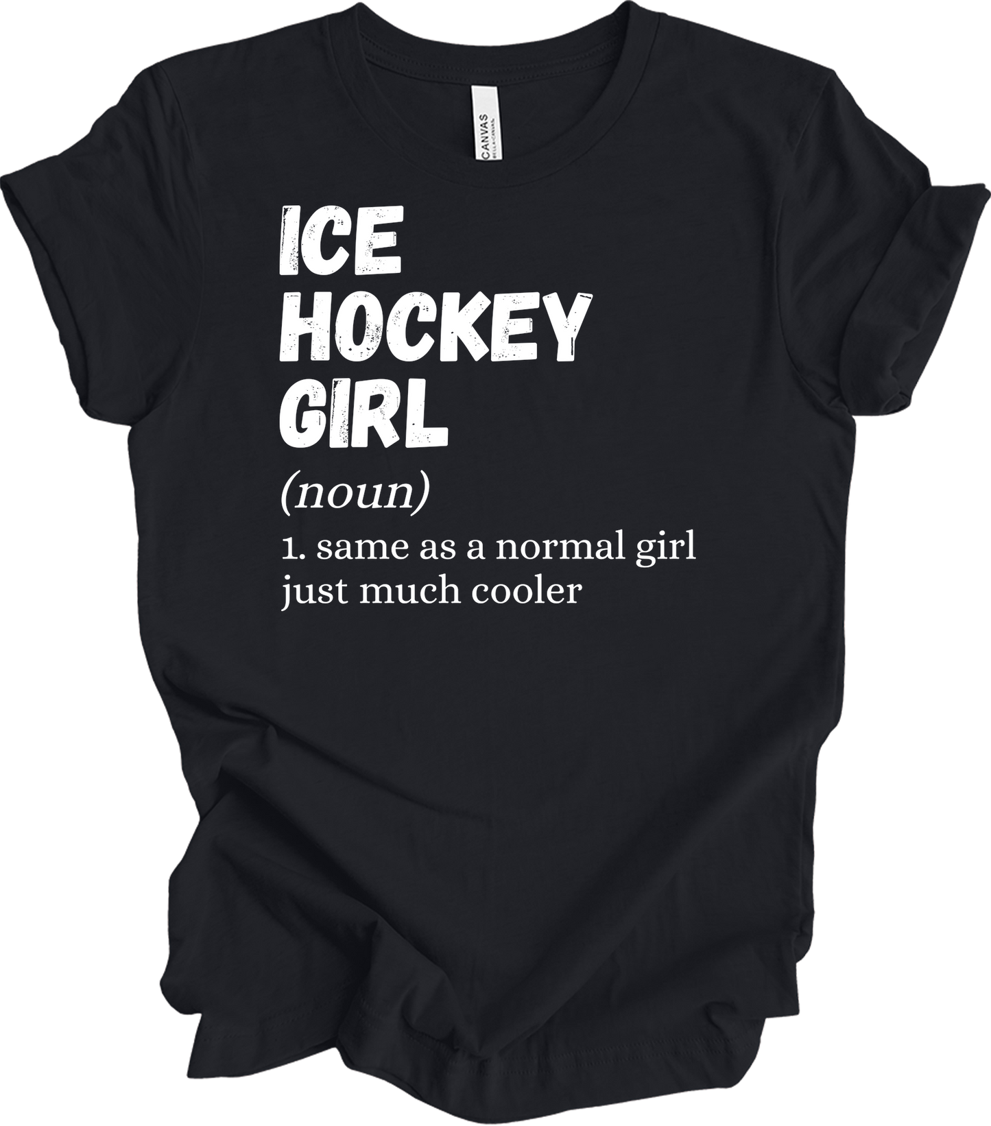 Ice Hockey Girl Definition T-Shirt in Vintage Black