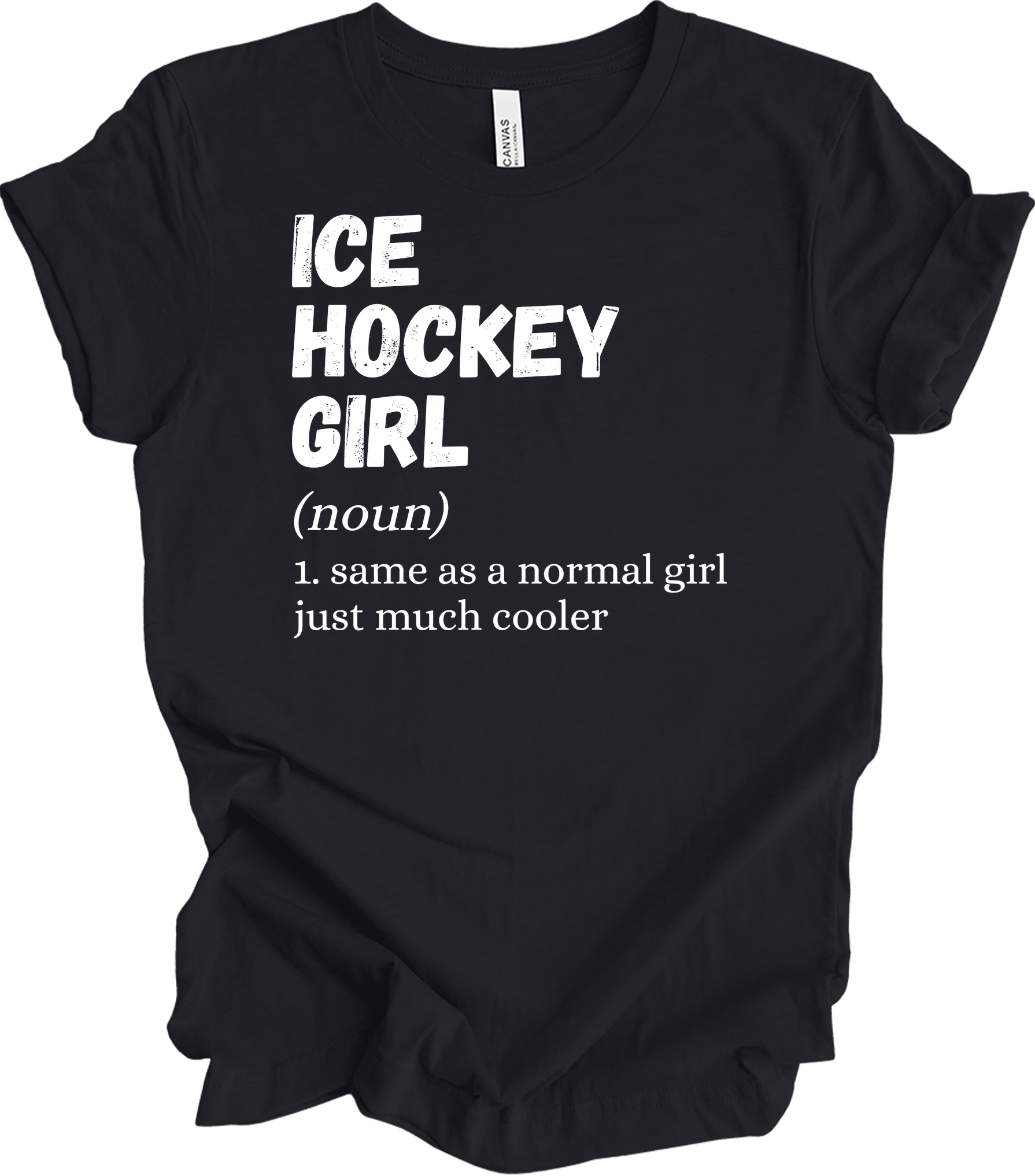 Ice Hockey Girl Definition T-Shirt in Vintage Black