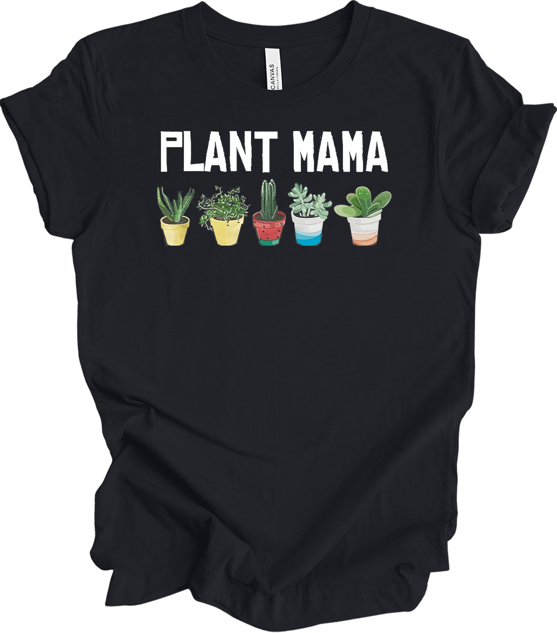 Plant Mama - Cute Plants T-Shirt in Vintage Black