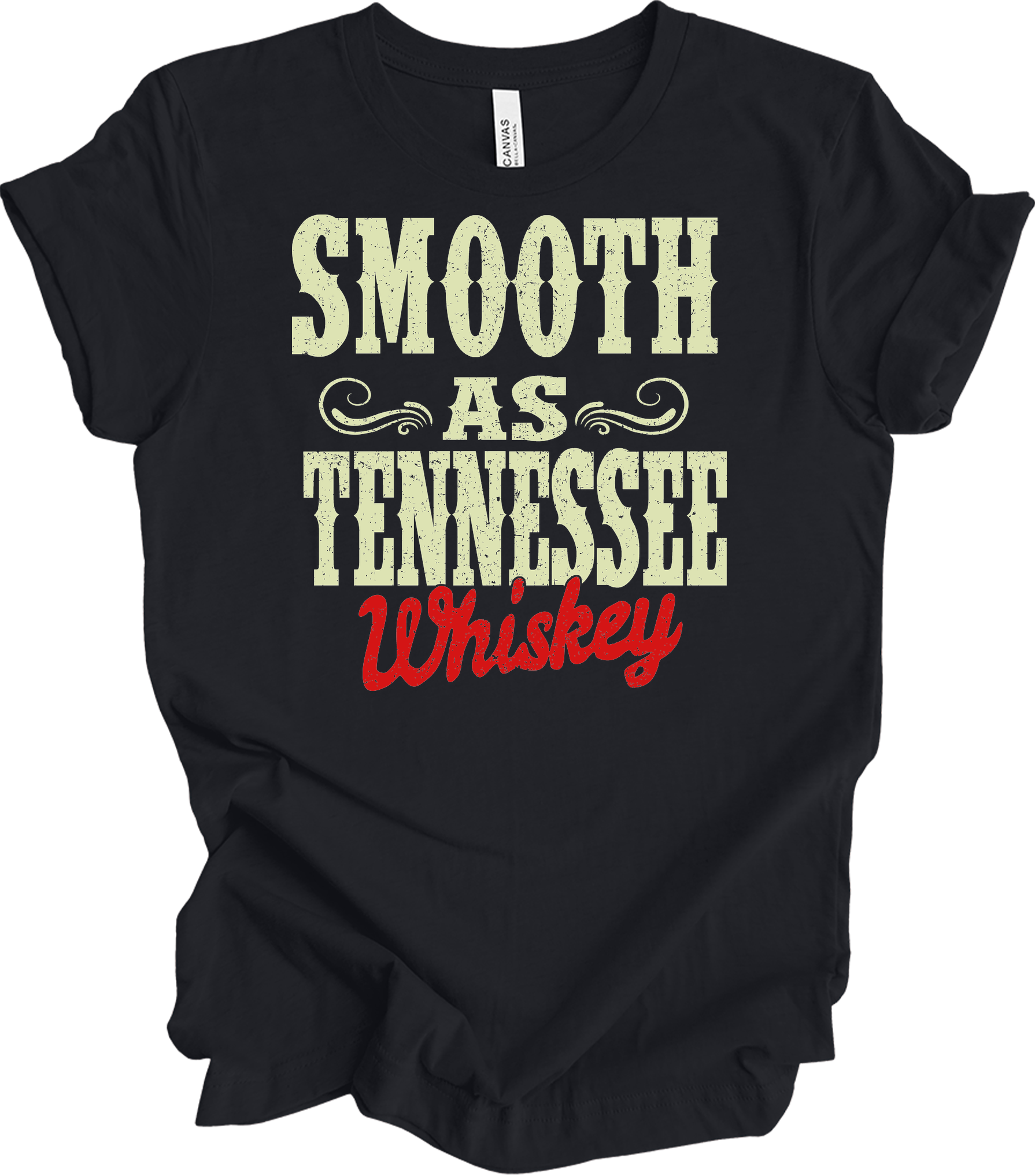Smooth As Tennessee Whiskey T-Shirt in Vintage Black