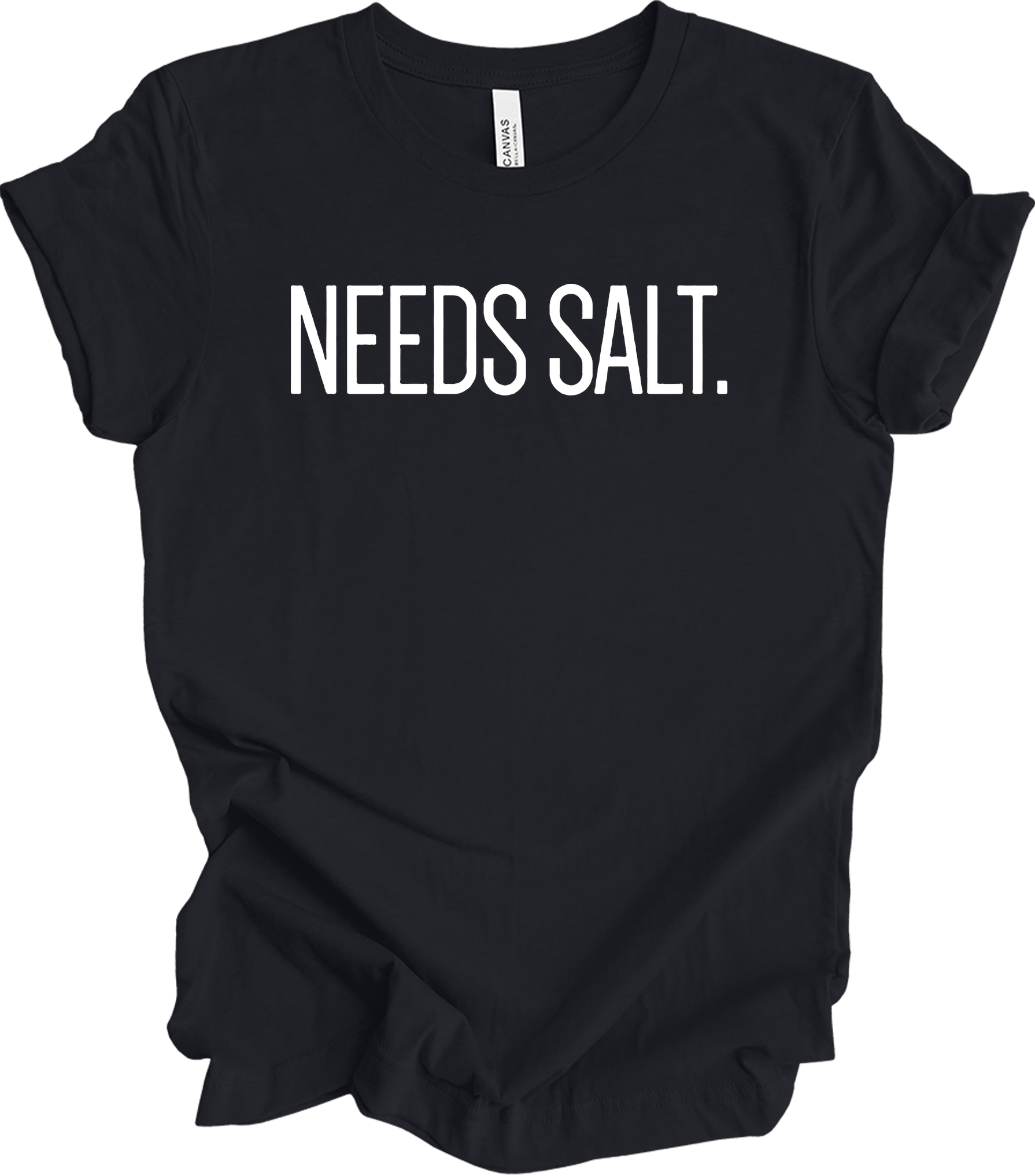 Needs Salt - Chef Humor T-Shirt in Vintage Black
