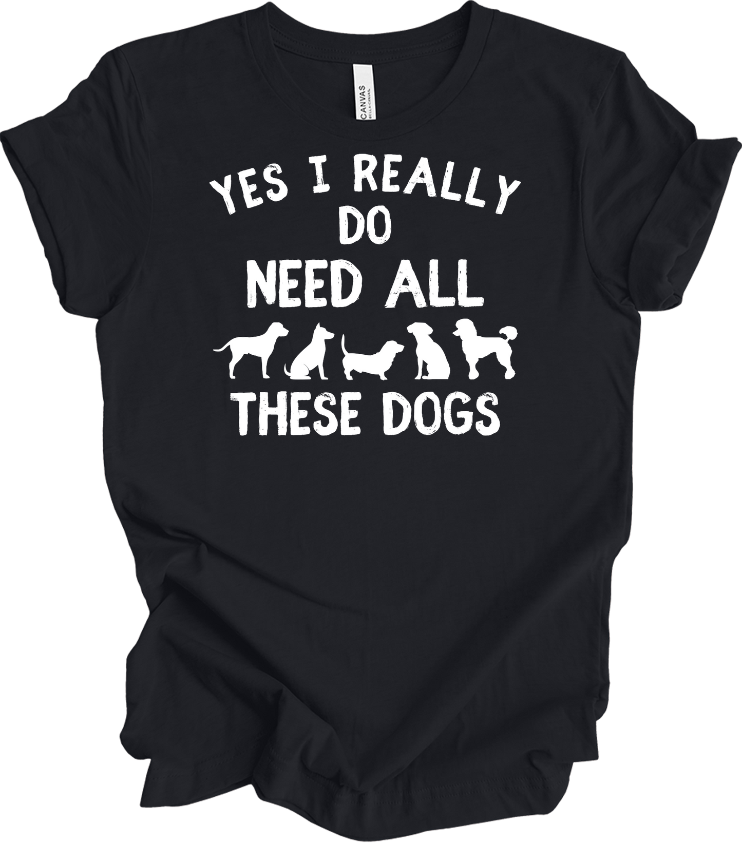 Need All These Dogs T-Shirt in Vintage Black