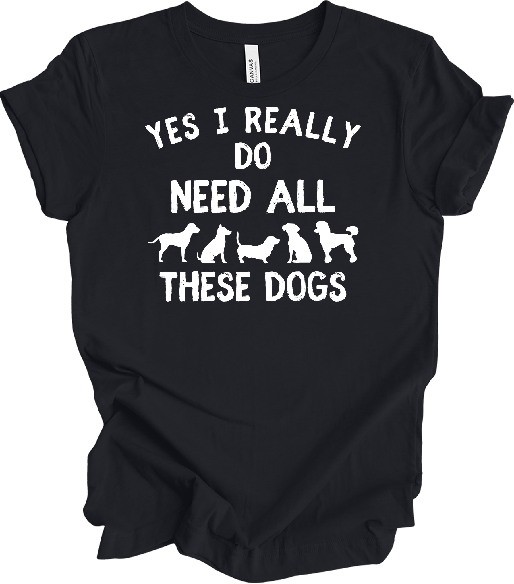Need All These Dogs T-Shirt in Vintage Black