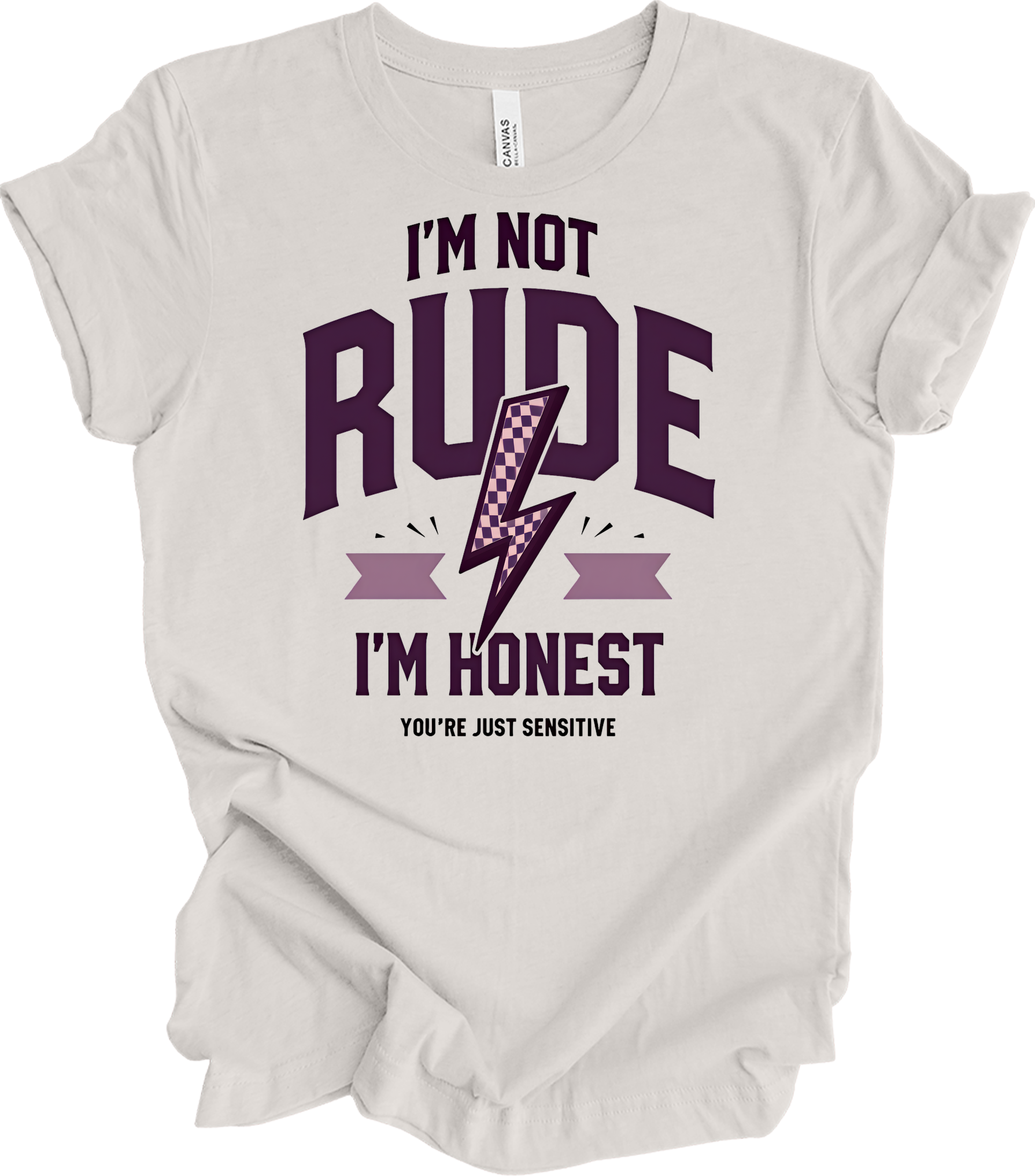 I'm Not Rude I'm Honest T-Shirt in Vintage White