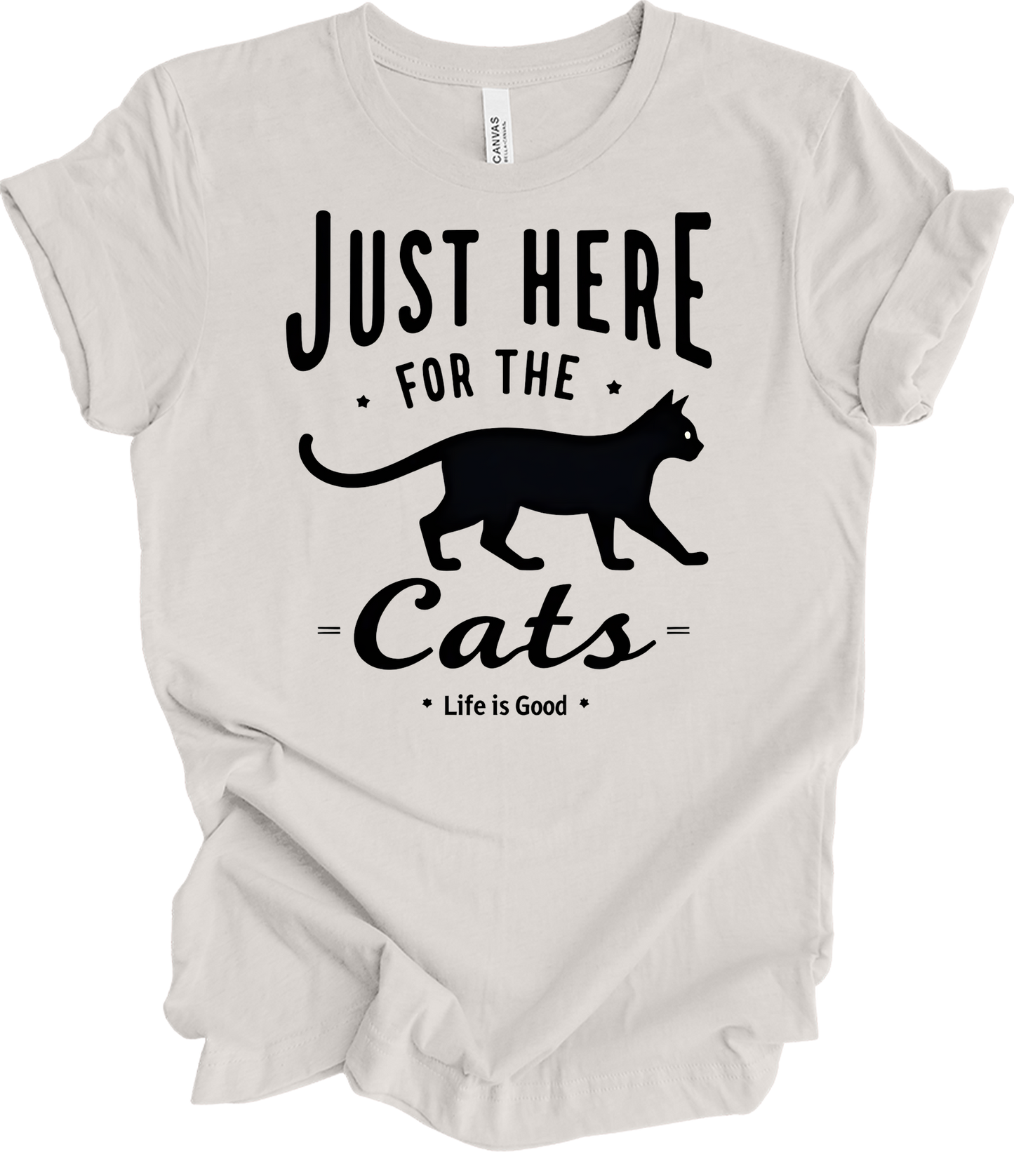 Here for the Cats T-Shirt in Vintage White