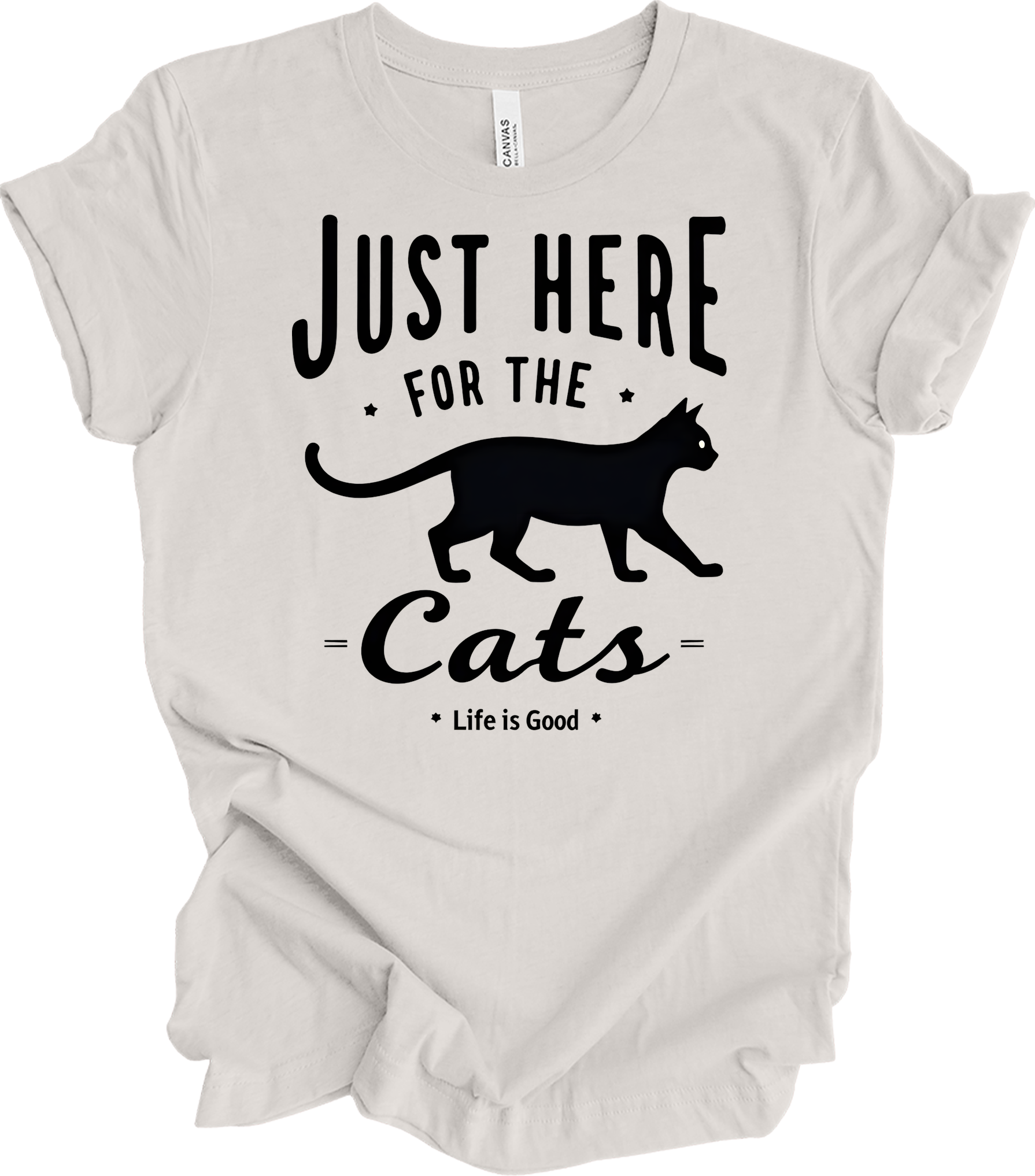 Here for the Cats T-Shirt in Vintage White