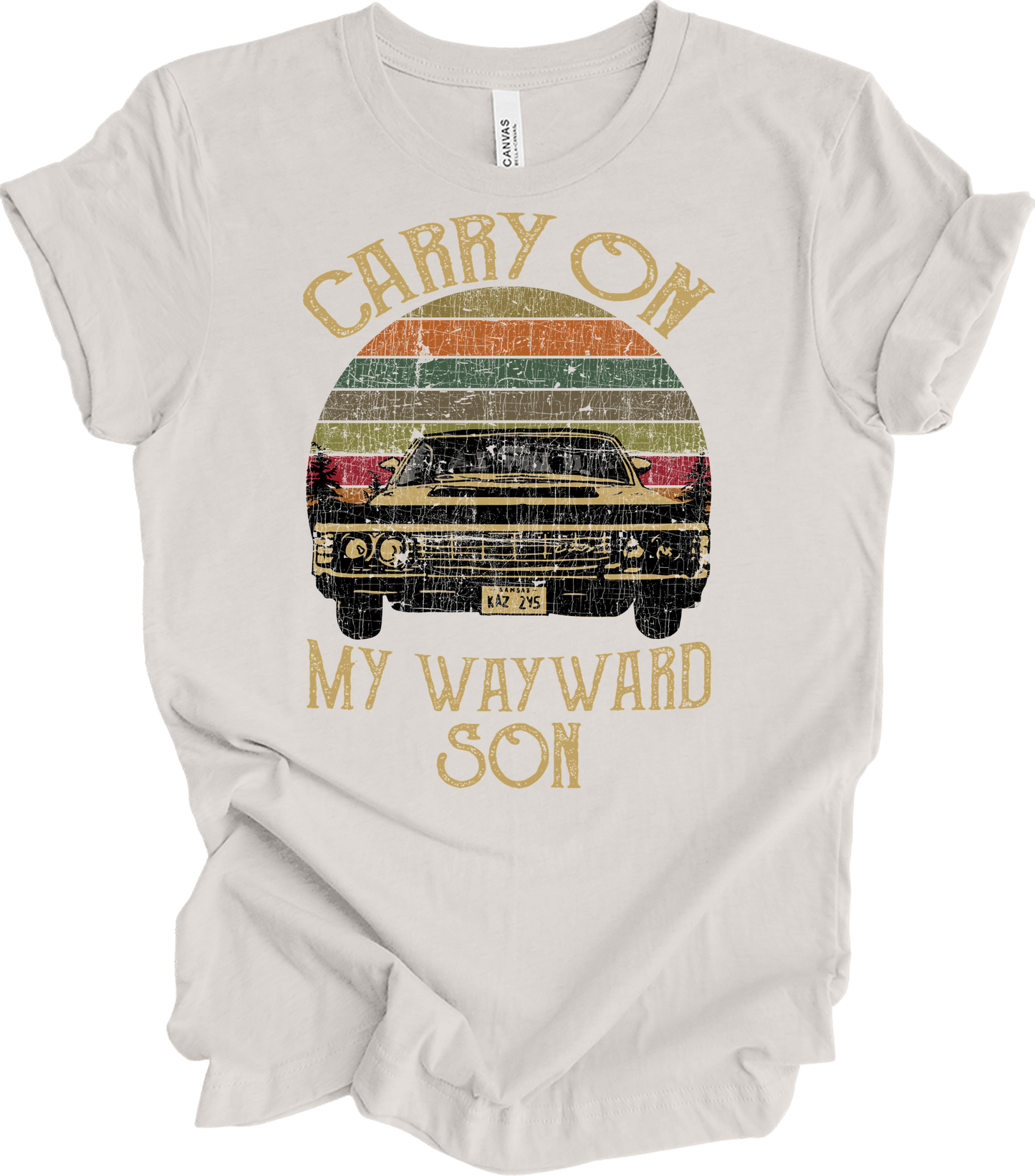 Carry On Wayward Son Supernatural Vintage T-Shirt in Vintage White