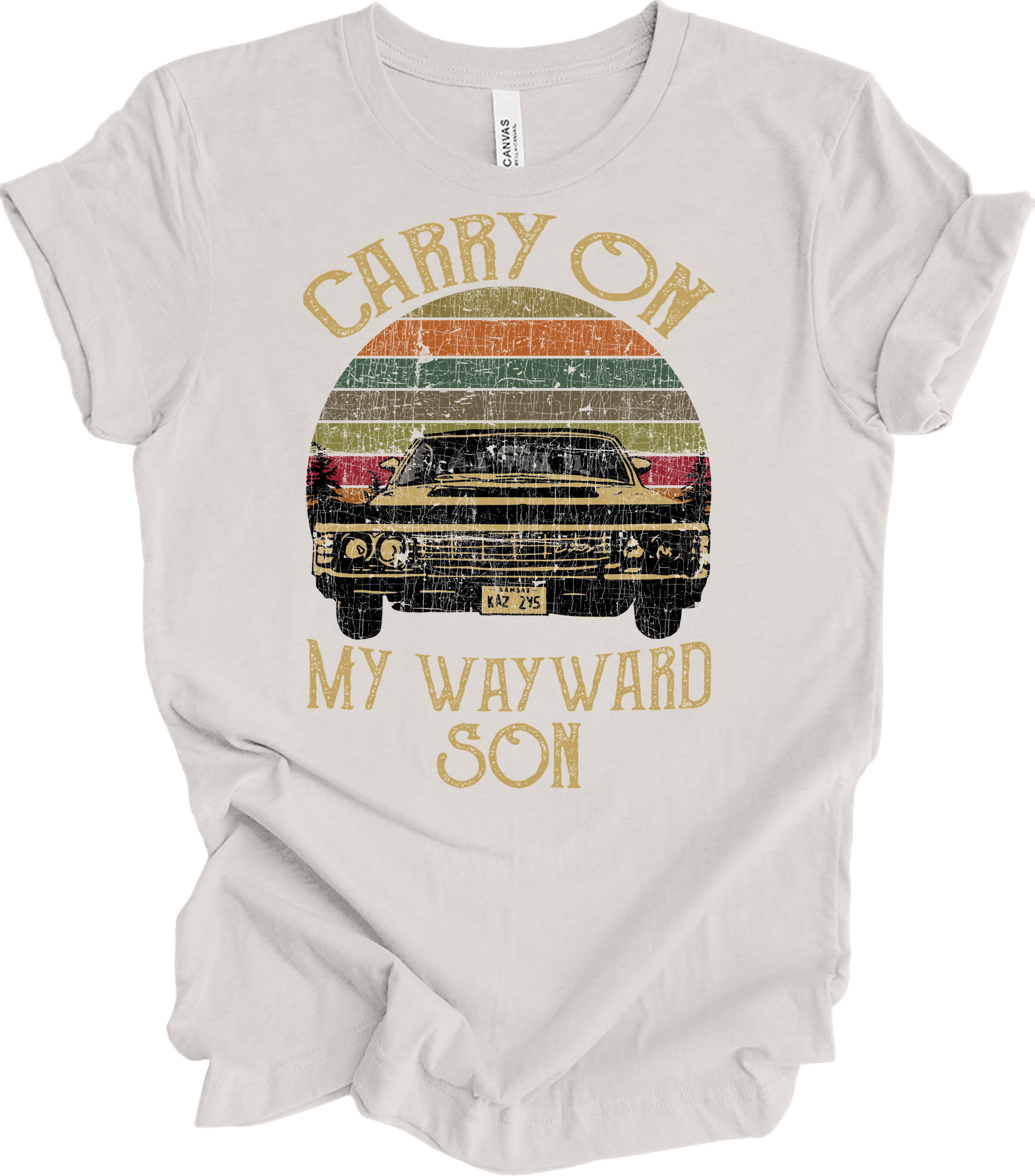 Carry On Wayward Son Supernatural Vintage T-Shirt in Vintage White