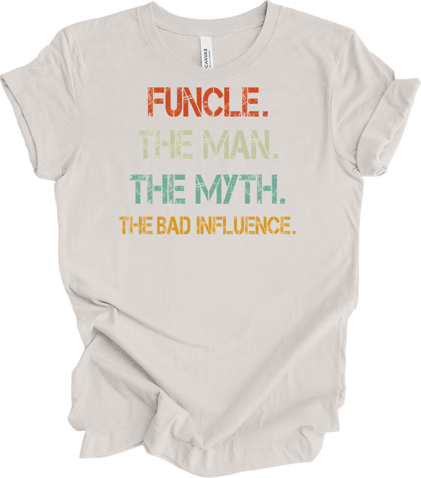 Uncle Bad Influence - Funcle The Man Myth Vintage T-Shirt in Vintage White