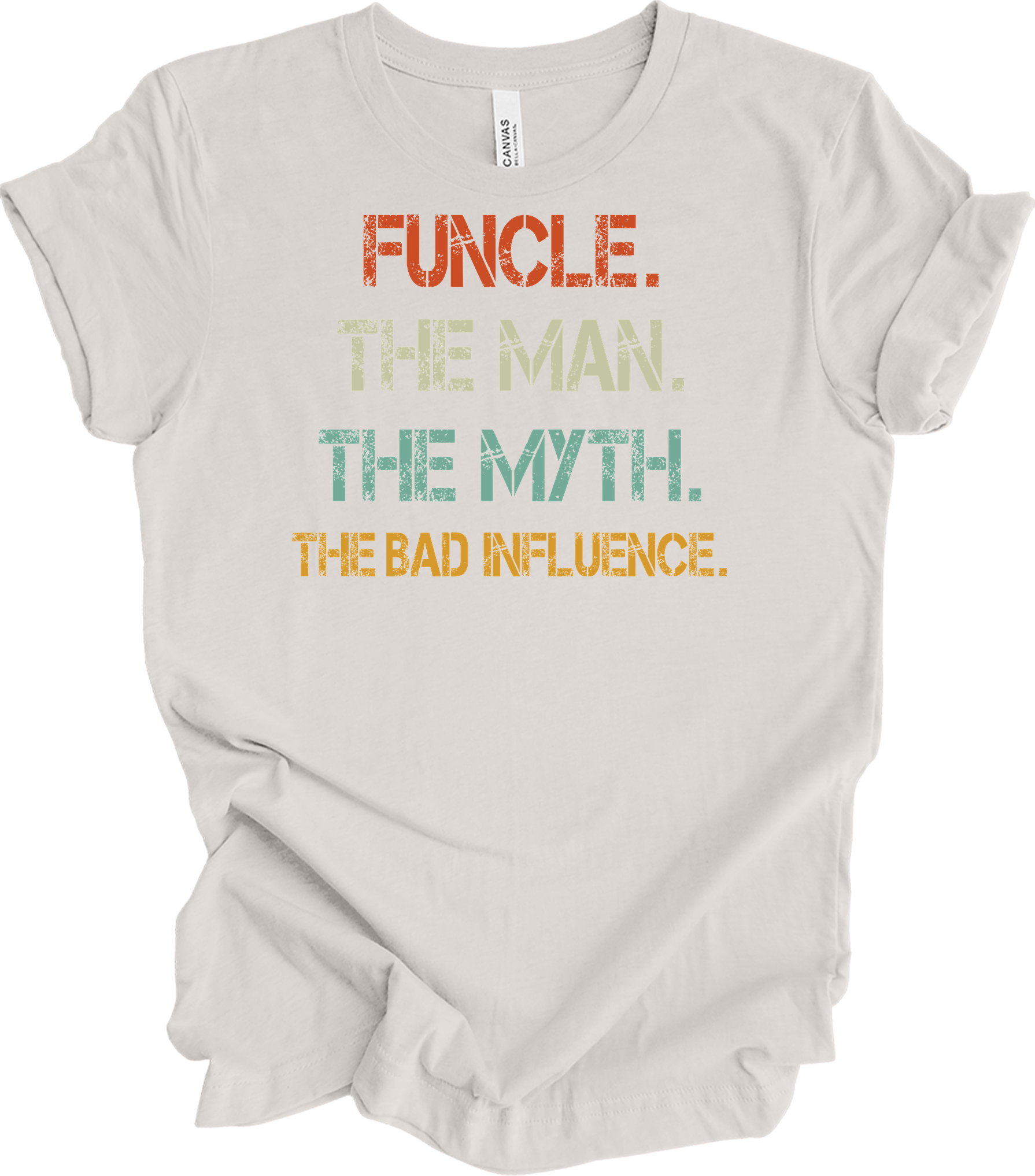 Uncle Bad Influence - Funcle The Man Myth Vintage T-Shirt in Vintage White