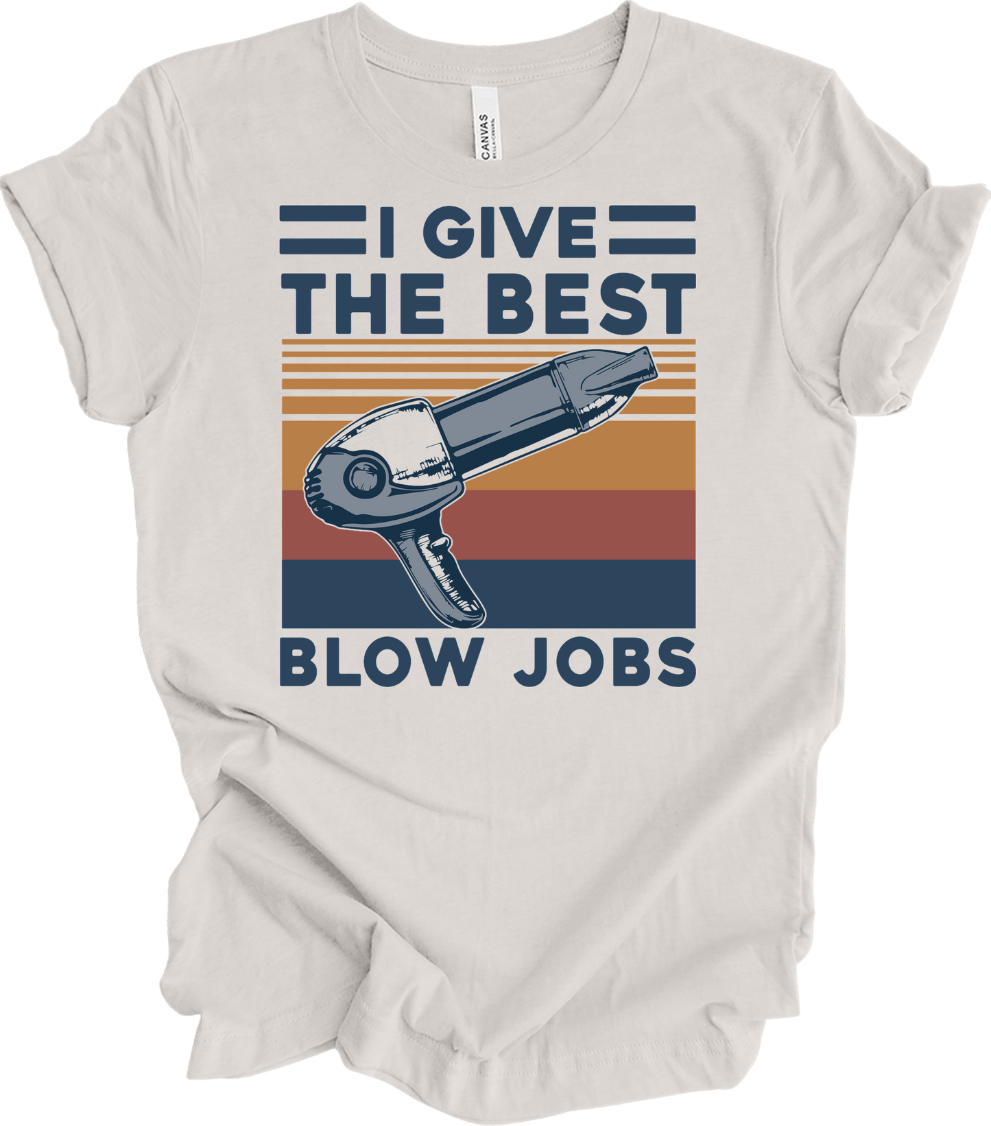 Best Blow Jobs Hair Stylist T-Shirt in Vintage White