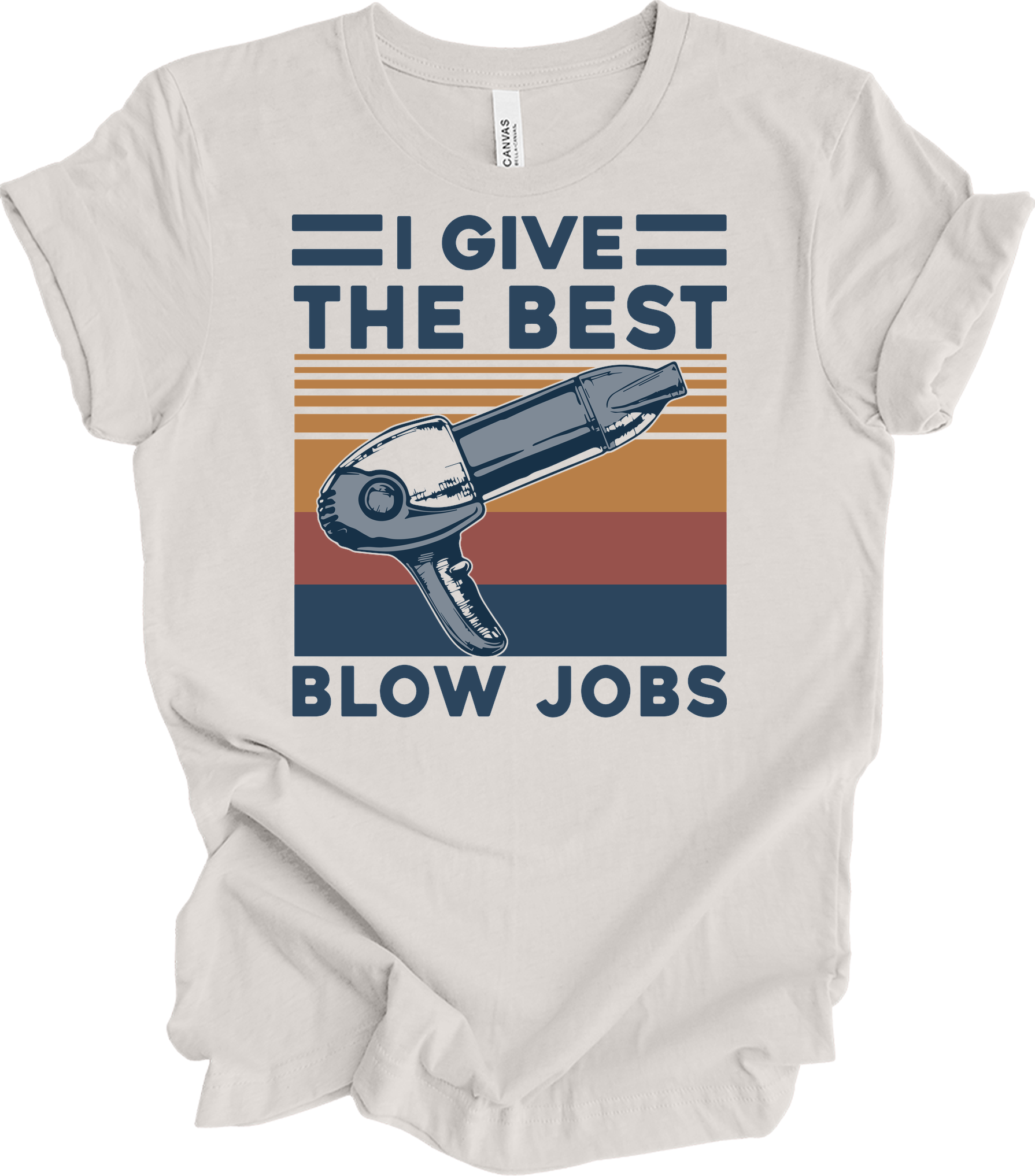 Best Blow Jobs Hair Stylist T-Shirt in Vintage White