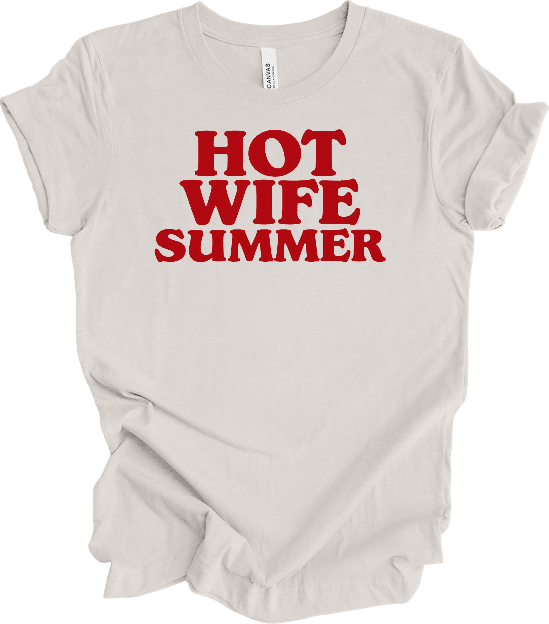 Hot Wife Summer - Fun Gift T-Shirt in Vintage White