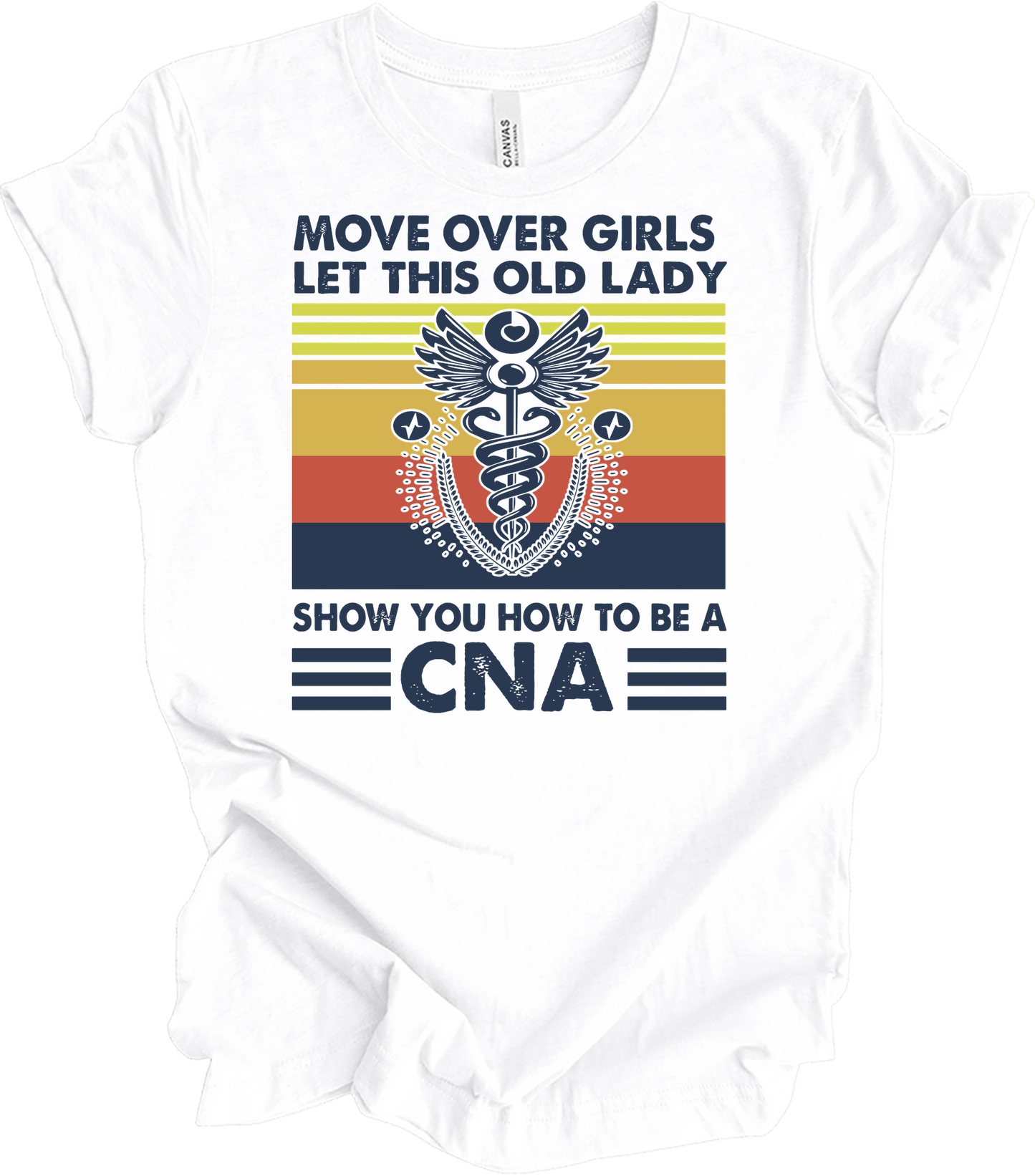 Old Lady CNA Nurse T-Shirt in White