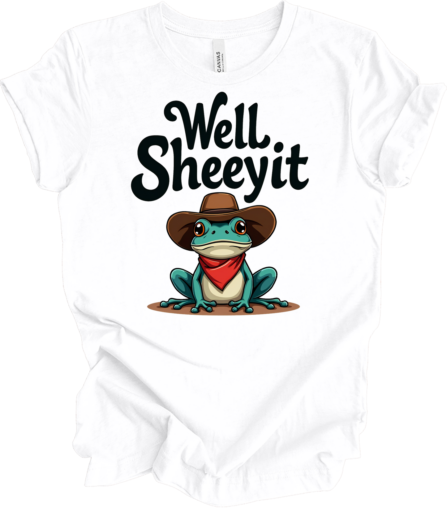 Cowboy Frog Meme T-Shirt in White