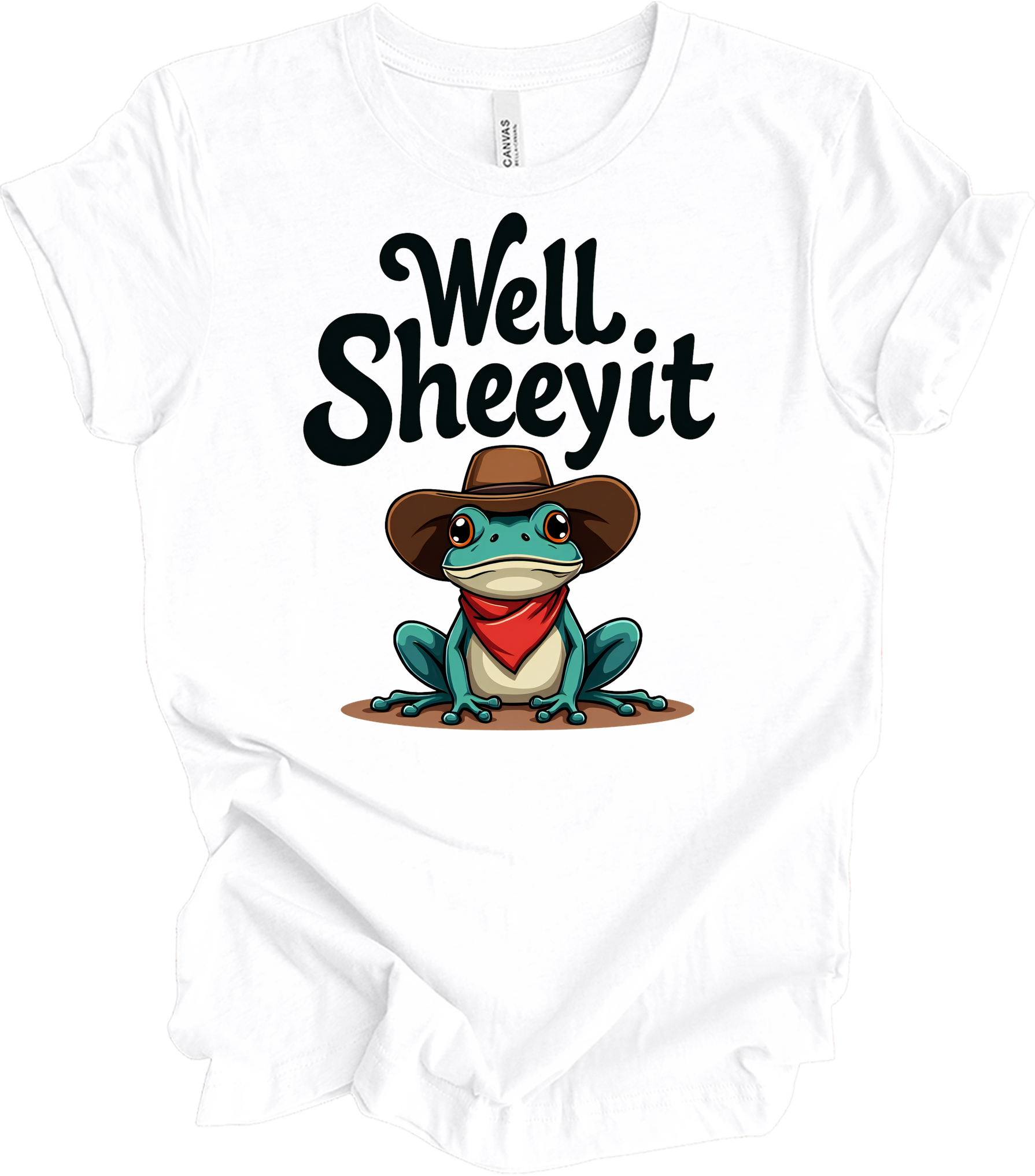 Cowboy Frog Meme T-Shirt in White