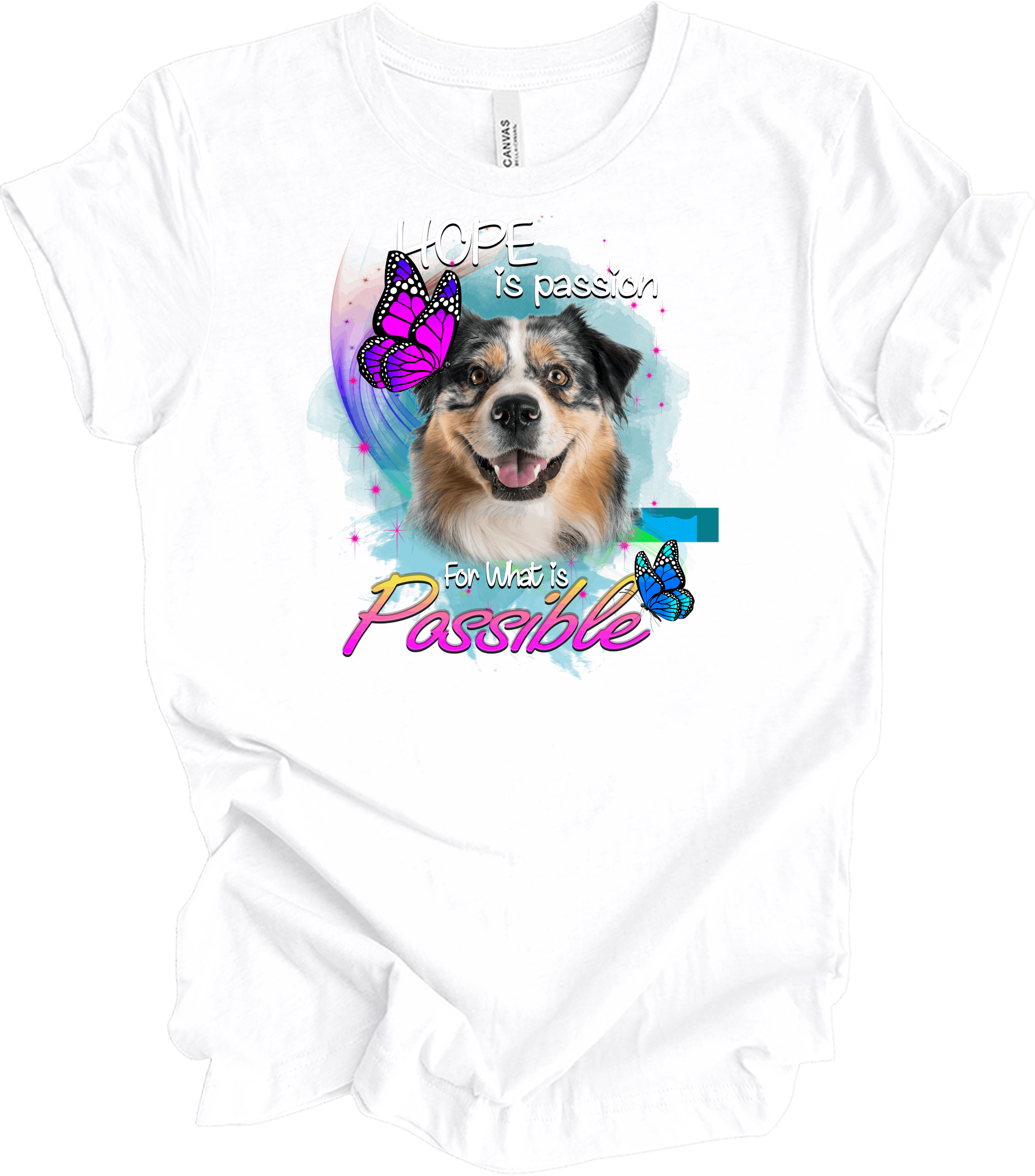 Aussie Shepherd Hope T-Shirt in White