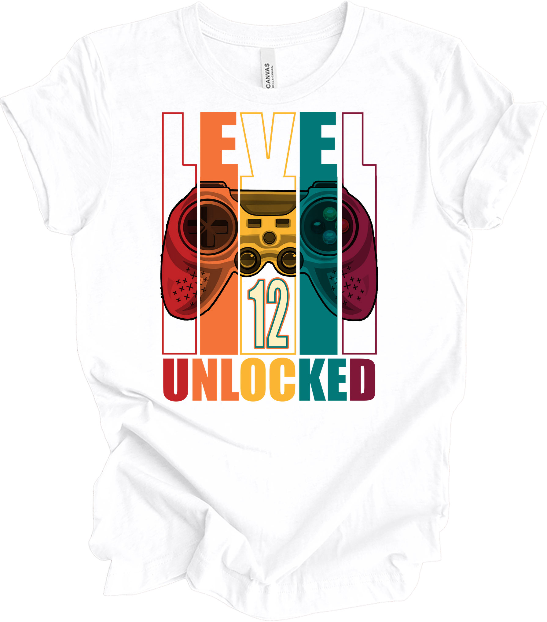 Level 12 Unlocked Gamer T-Shirt in White