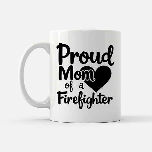 Proud Firefighter Mom Mug in White