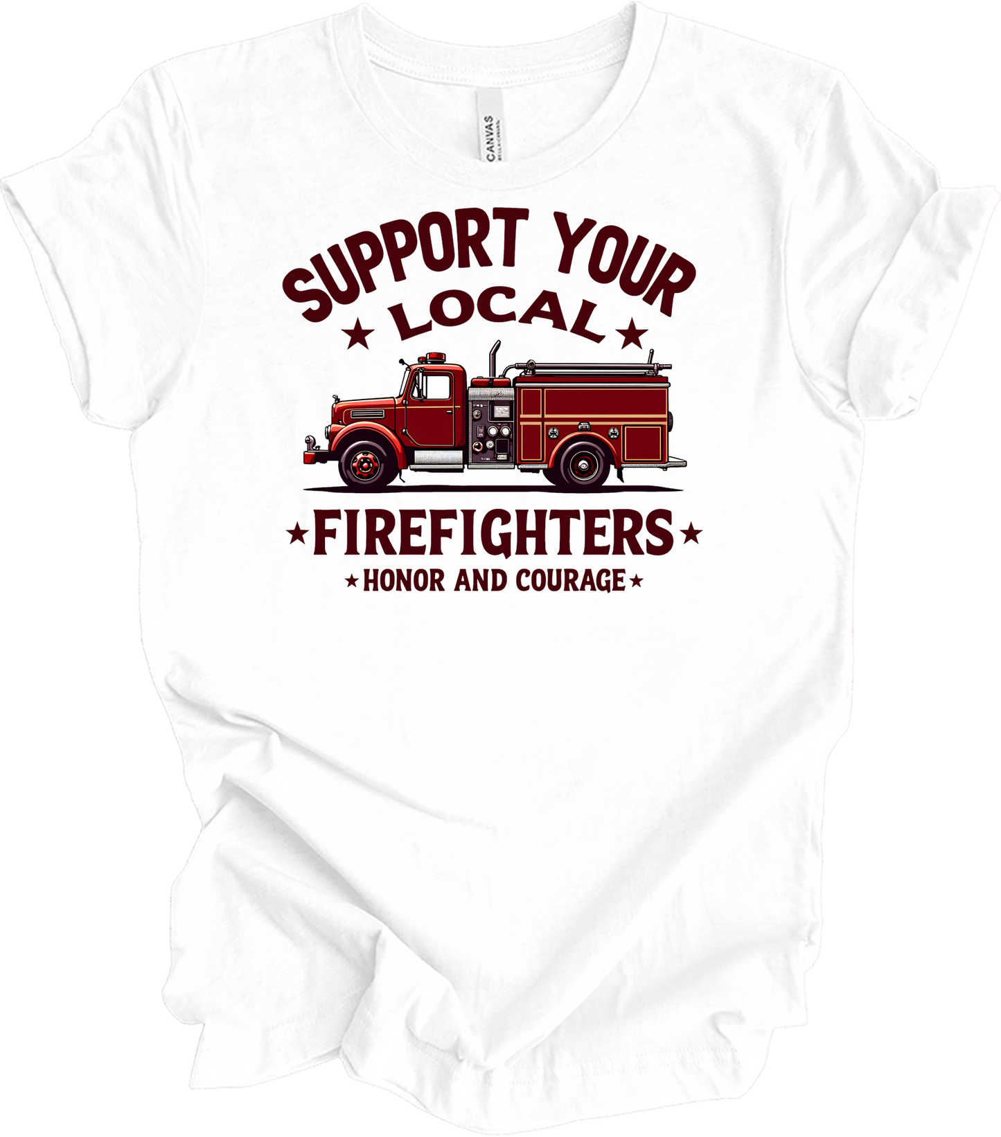 Support Local Firefighters T-Shirt in White