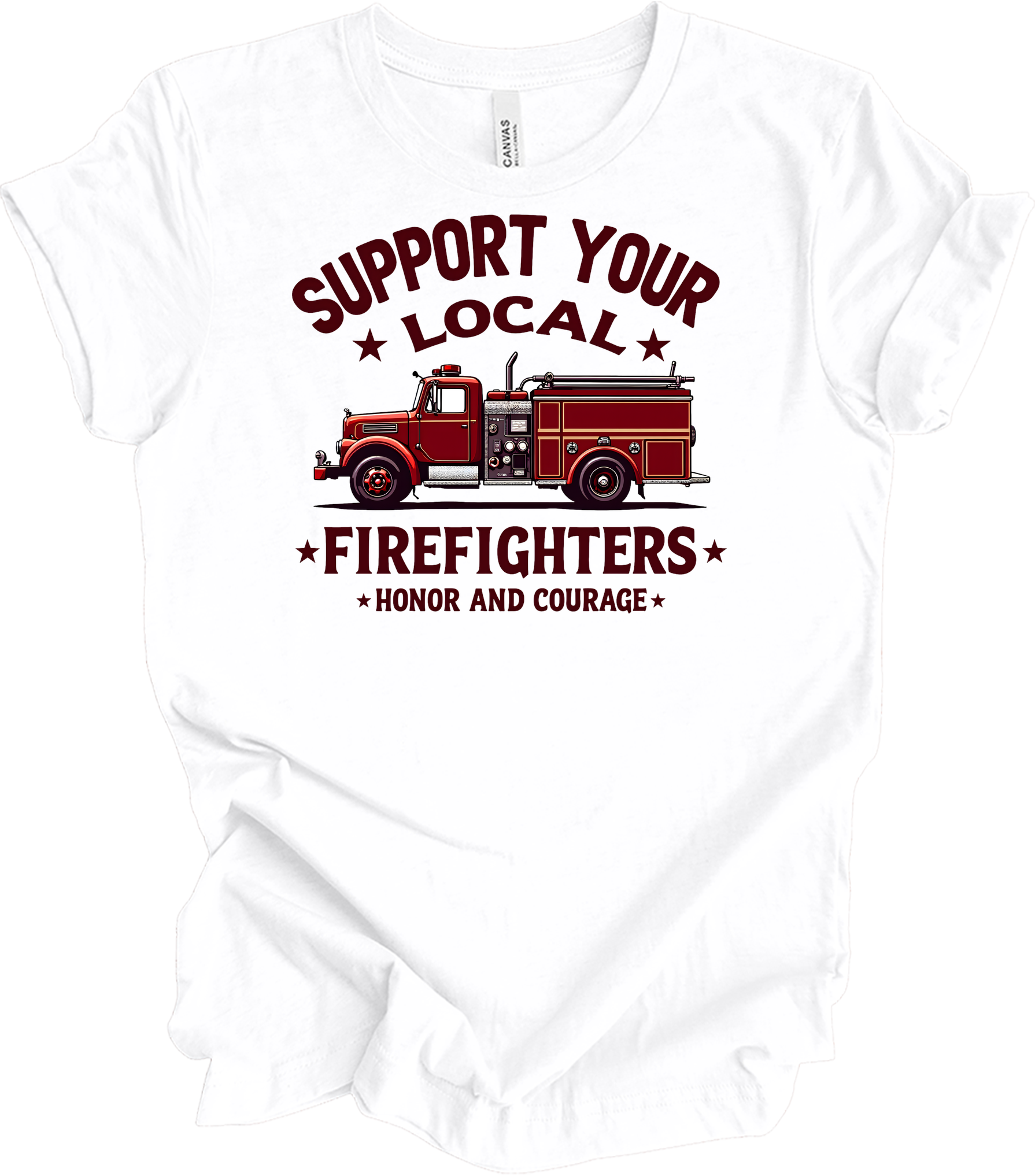 Support Local Firefighters T-Shirt in White