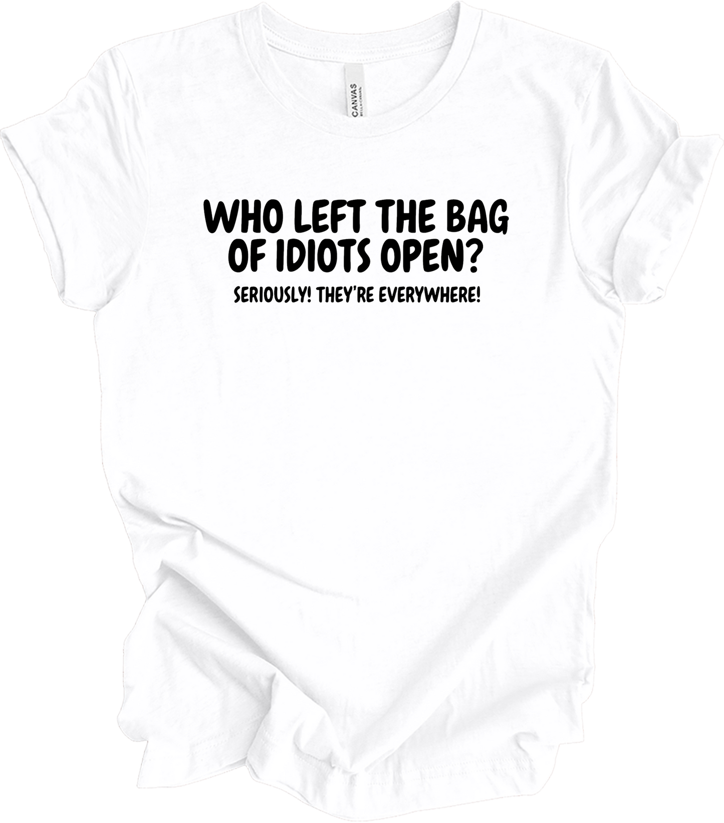 Bag of Idiots Open T-Shirt in White