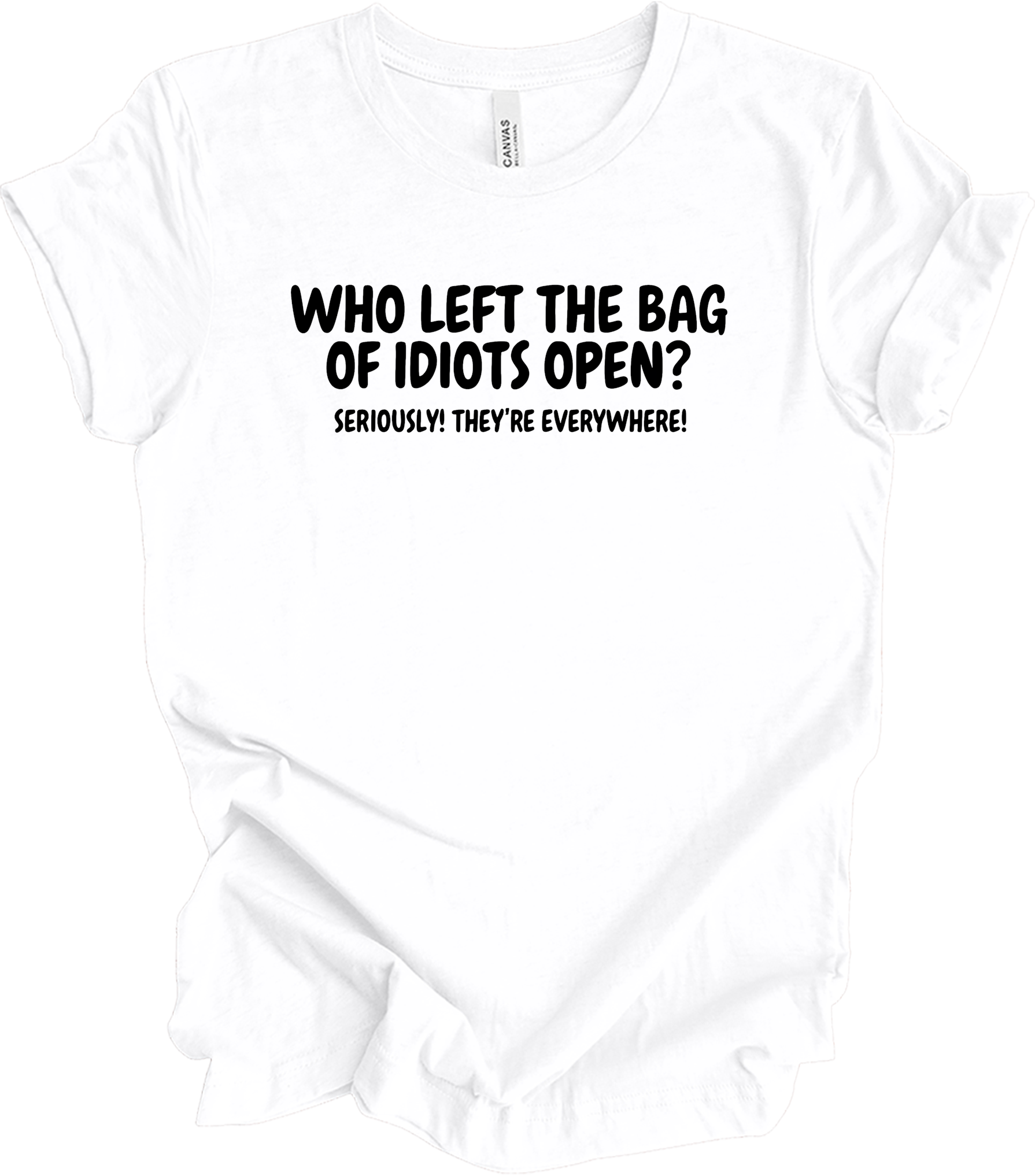 Bag of Idiots Open T-Shirt in White