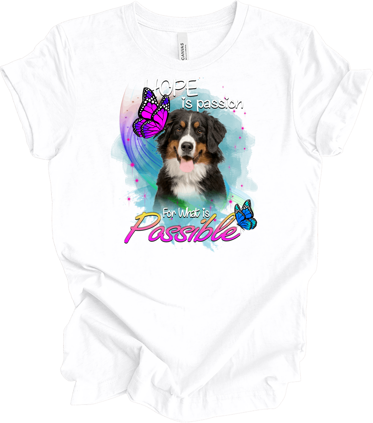 Bernese Mountain Dog Hope T-Shirt in White