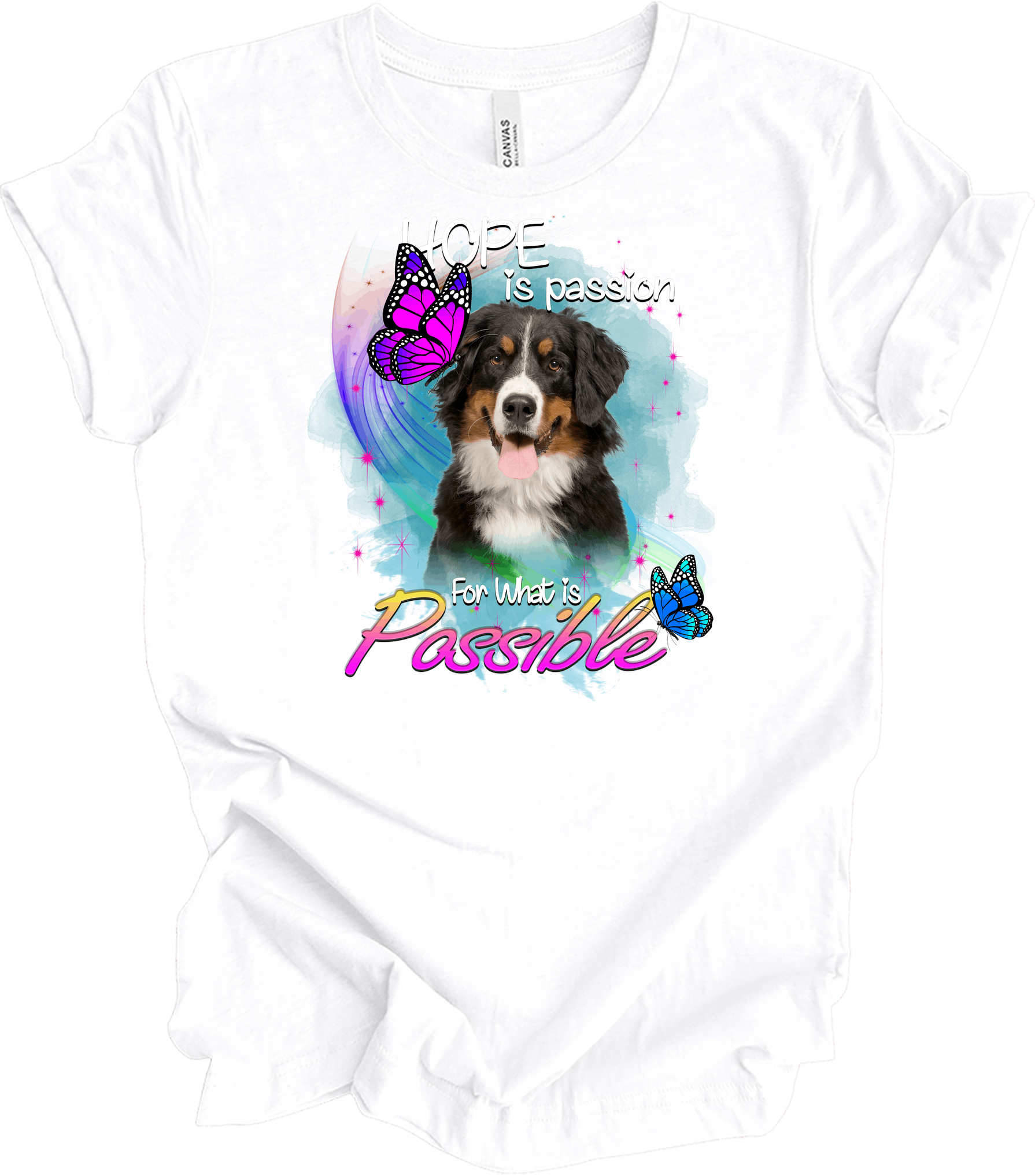 Bernese Mountain Dog Hope T-Shirt in White