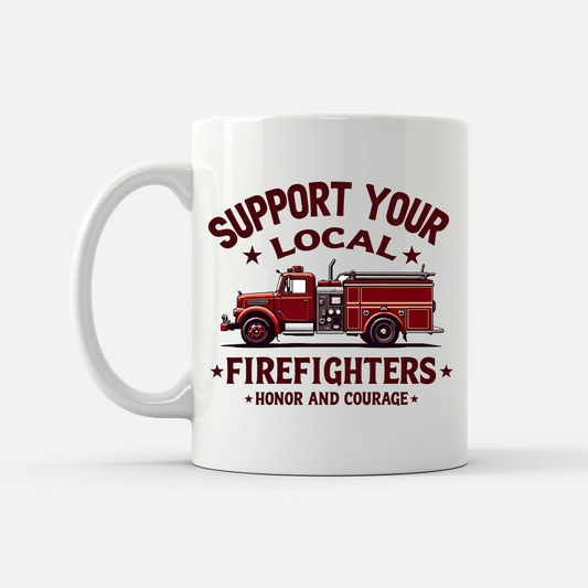 Support Local Firefighters Mug in White