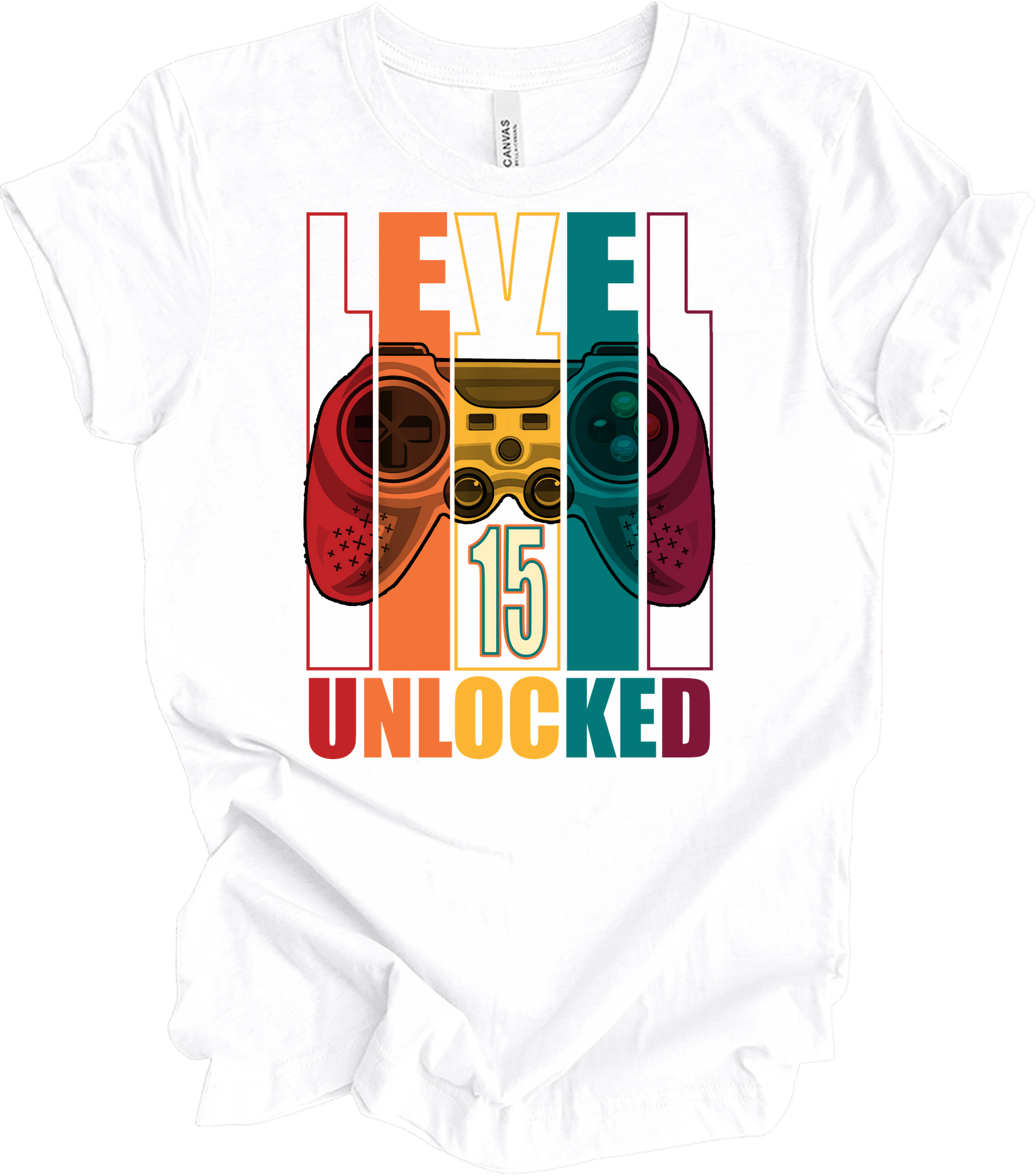 Level 15 Unlocked Gamer T-Shirt in White