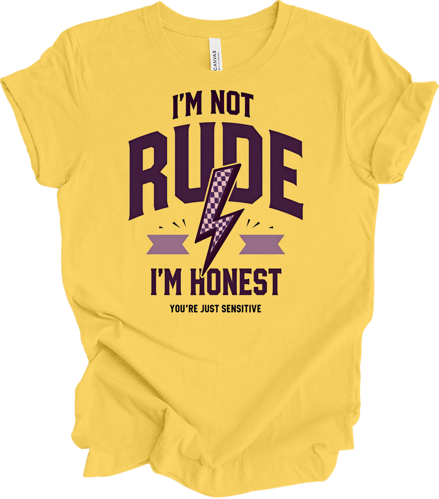 I'm Not Rude I'm Honest T-Shirt in Yellow