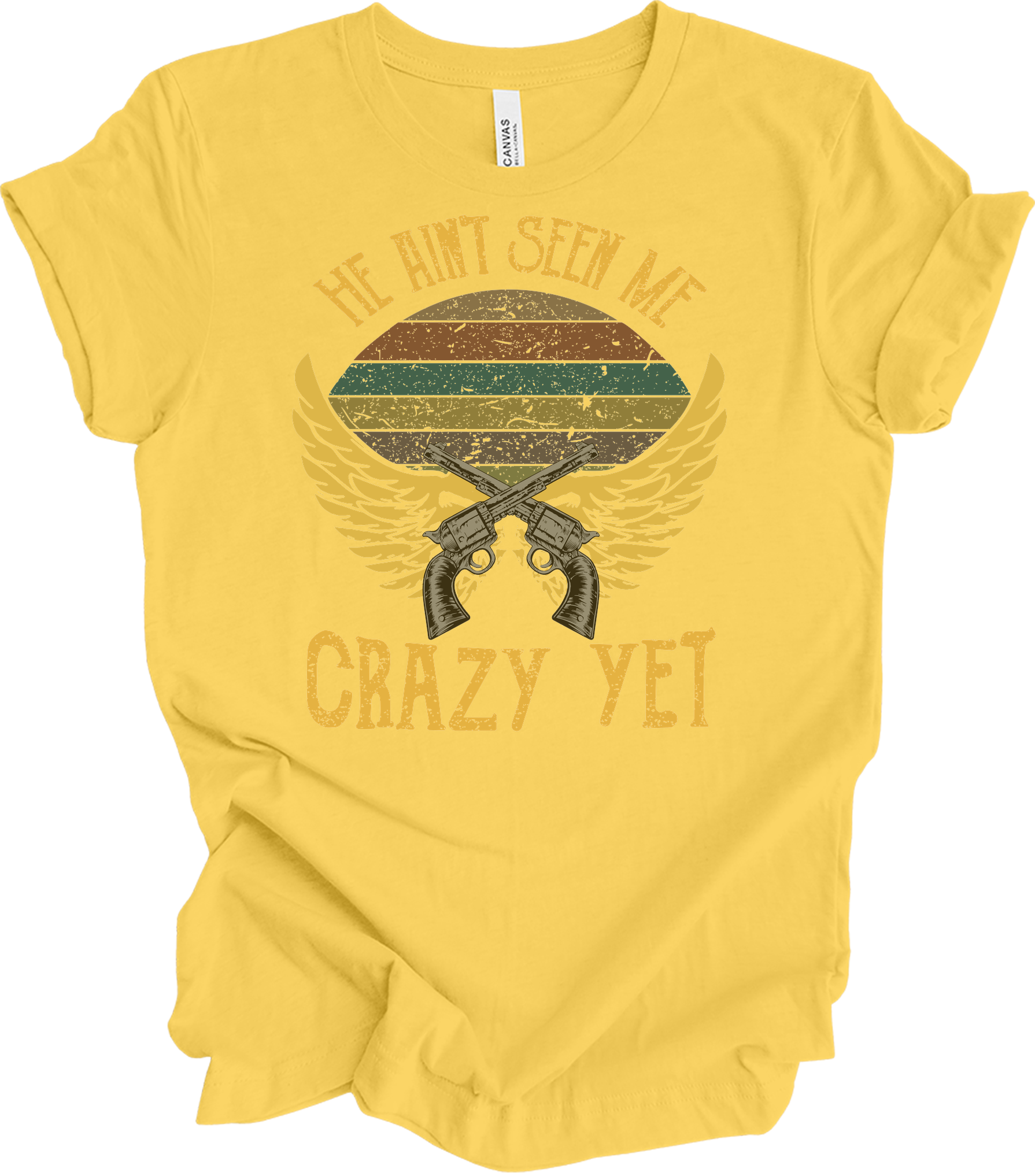 He Ain't Seen Me Crazy Yet Vintage Country Music T-Shirt in Yellow