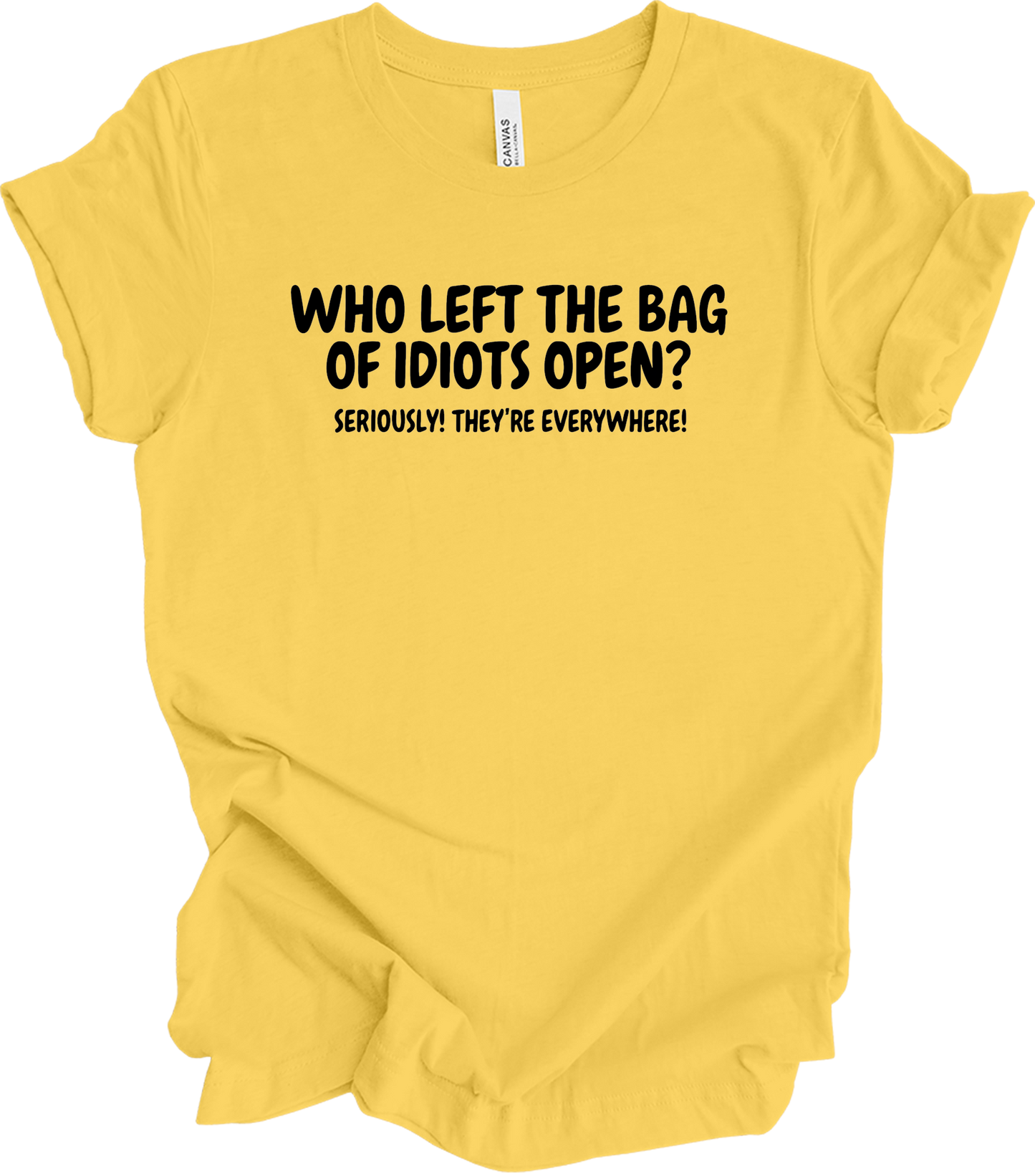 Bag of Idiots Open T-Shirt in Yellow