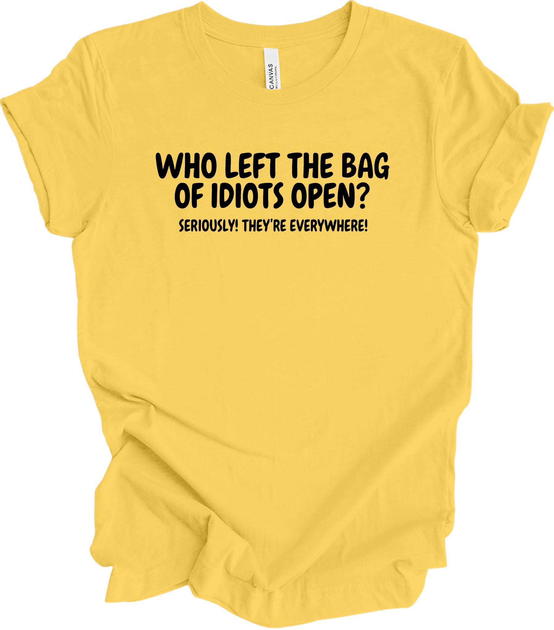 Bag of Idiots Open T-Shirt in Yellow