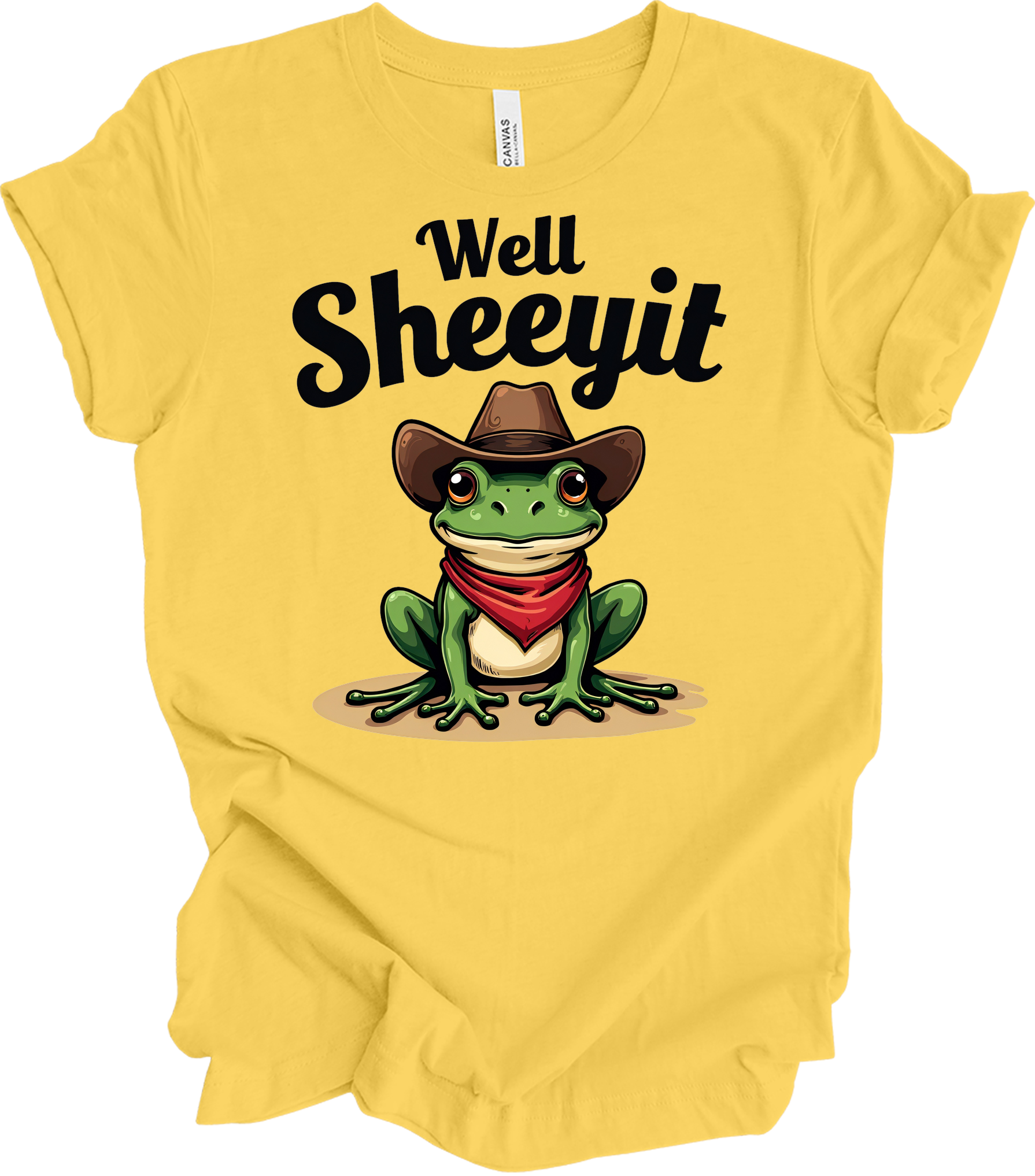 Cowboy Frog - Well Sheeyit T-Shirt in Yellow